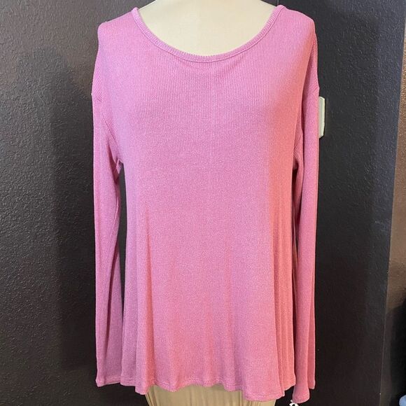 MOSSIMO supply co. Pink flare fine knit wide scoop neck‎ tunic top - Picture 6 of 6